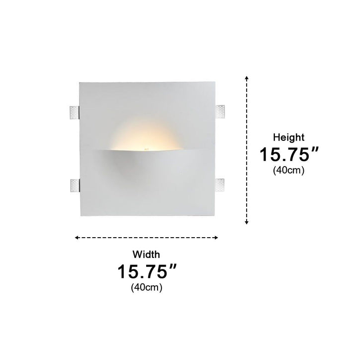 Recessed LED Indoor Wall Sconce, Modern Art Decor Lighting, Dimmable, Hardwired for Bedroom/Living Room