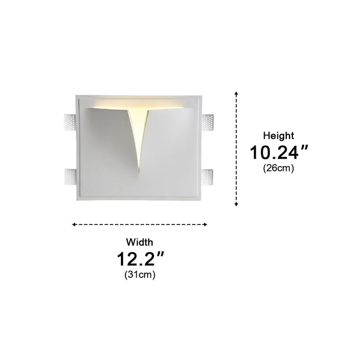 Recessed LED Indoor Wall Sconce, Modern Art Decor Lighting, Dimmable, Hardwired for Bedroom/Living Room