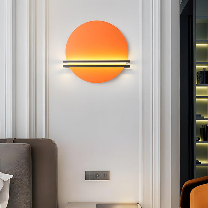 Sunset LED Wall Sconce - Modern Art Decor Indoor Lighting - Hardwired Wall Lamp, Orange/Blue Finish