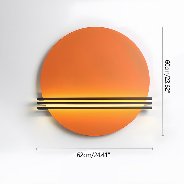 Sunset LED Wall Sconce - Modern Art Decor Indoor Lighting - Hardwired Wall Lamp, Orange/Blue Finish