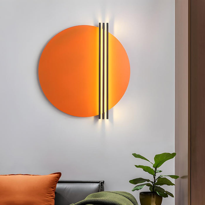 Sunset LED Wall Sconce - Modern Art Decor Indoor Lighting - Hardwired Wall Lamp, Orange/Blue Finish