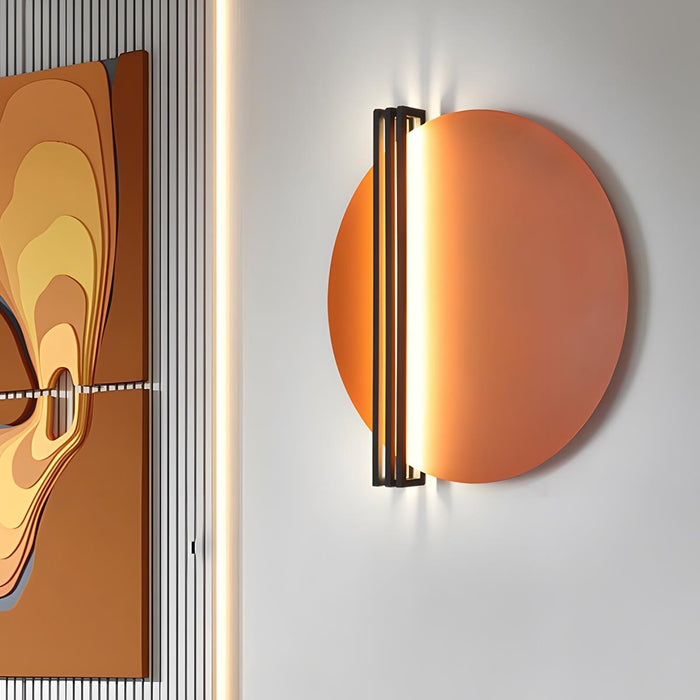 Sunset LED Wall Sconce - Modern Art Decor Indoor Lighting - Hardwired Wall Lamp, Orange/Blue Finish