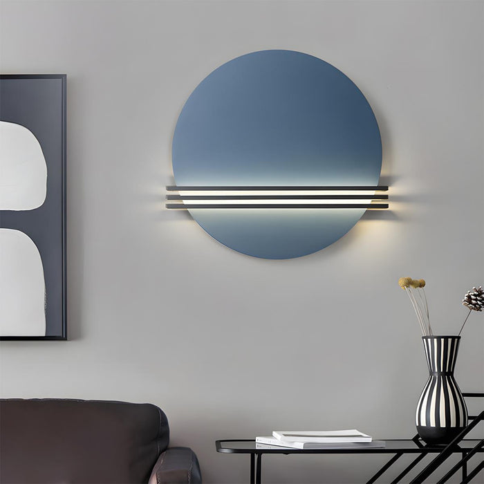 Sunset LED Wall Sconce - Modern Art Decor Indoor Lighting - Hardwired Wall Lamp, Orange/Blue Finish
