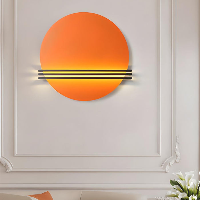 Sunset LED Wall Sconce - Modern Art Decor Indoor Lighting - Hardwired Wall Lamp, Orange/Blue Finish