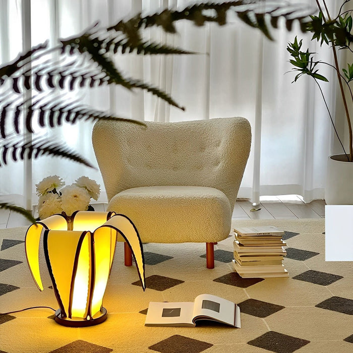 Modern Banana Design Plug-in LED Floor Lamp - Artistic Curved Arc Lighting / Contemporary Living Room Decor