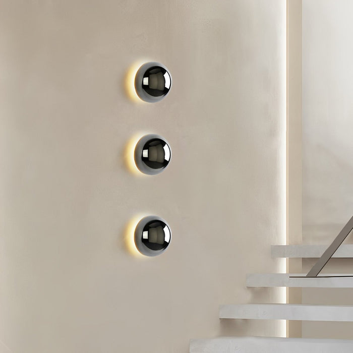 Modern Bauhaus Globe Wall Sconce - Indoor Minimalist LED Lighting, Dimmable 3 Color Modes