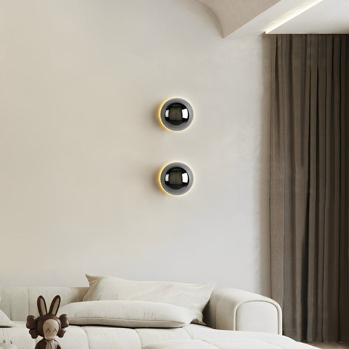 Modern Bauhaus Globe Wall Sconce - Indoor Minimalist LED Lighting, Dimmable 3 Color Modes