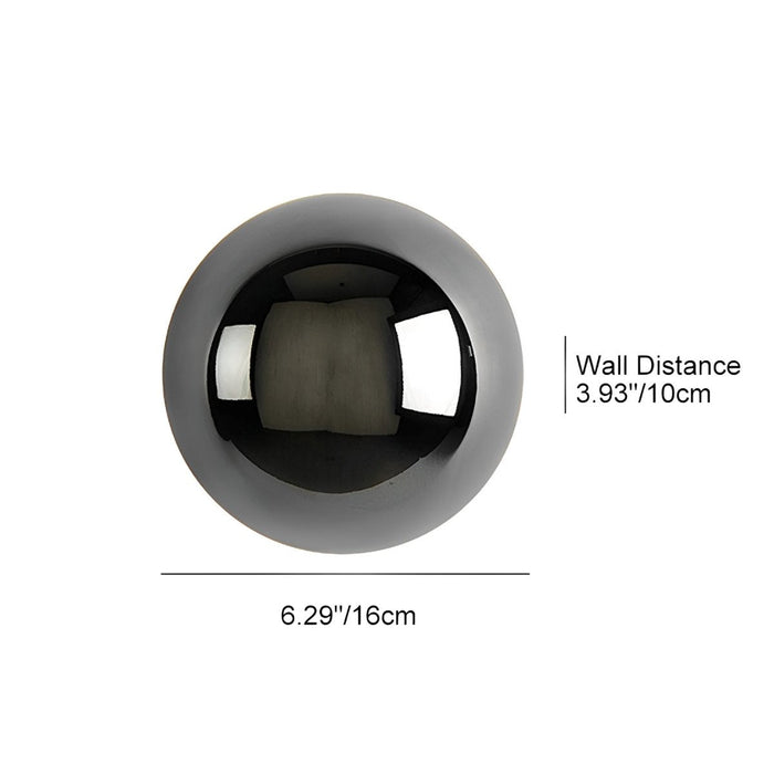 Modern Bauhaus Globe Wall Sconce - Indoor Minimalist LED Lighting, Dimmable 3 Color Modes