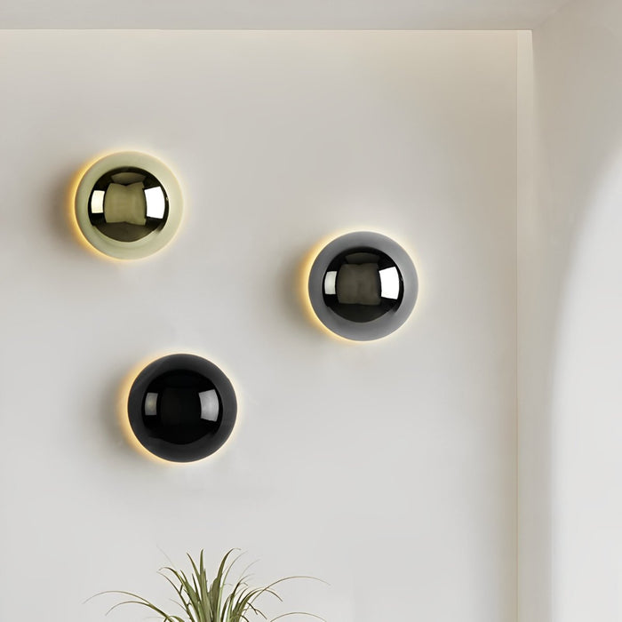 Modern Bauhaus Globe Wall Sconce - Indoor Minimalist LED Lighting, Dimmable 3 Color Modes