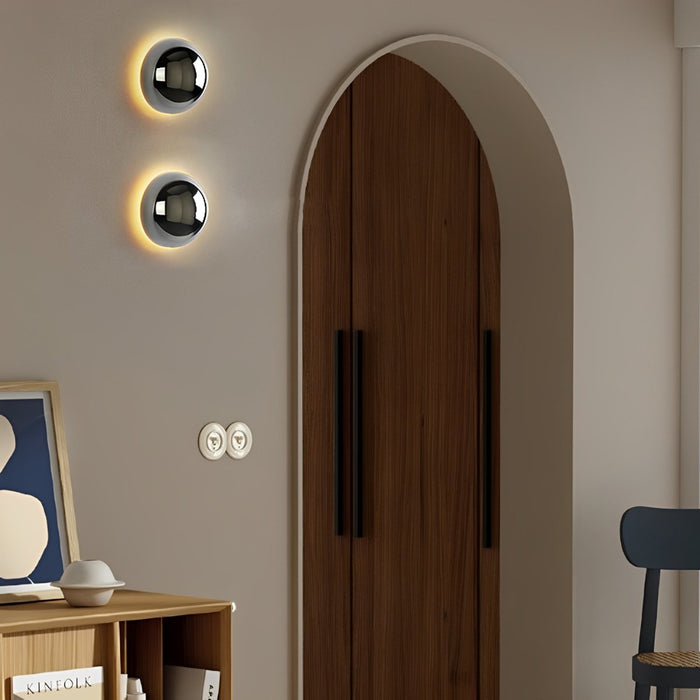 Modern Bauhaus Globe Wall Sconce - Indoor Minimalist LED Lighting, Dimmable 3 Color Modes