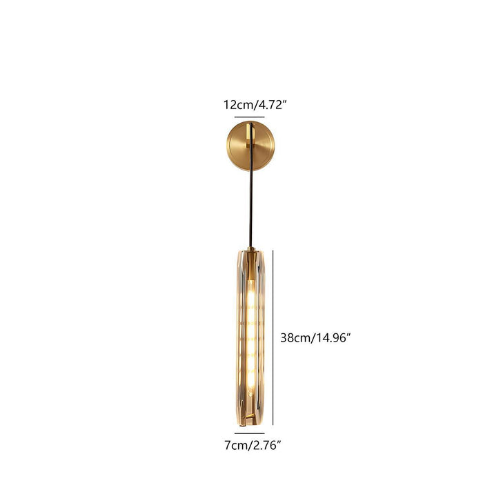 Crystal Modern Wall Sconce, Bedroom Accent Lighting, Brass LED 3000K
