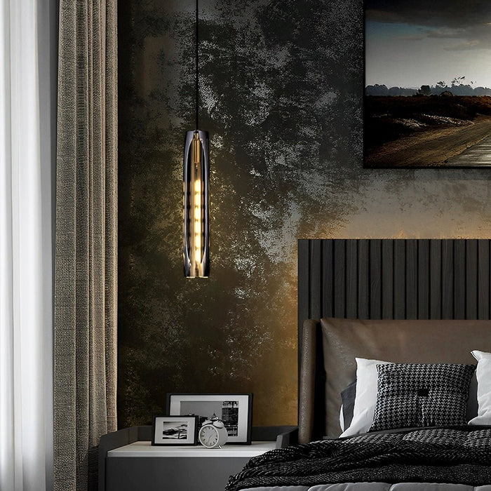 Luxury K9 Crystal Pendant Light, Modern Brass LED Chandelier for Dining Room/Kitchen/Bedroom, Adjustable Hanging Lamp