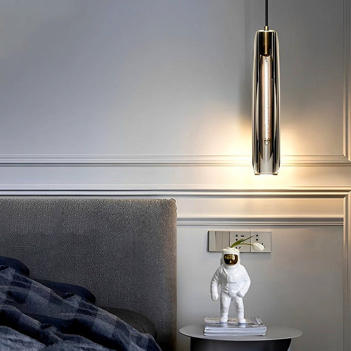 Luxury K9 Crystal Pendant Light, Modern Brass LED Chandelier for Dining Room/Kitchen/Bedroom, Adjustable Hanging Lamp