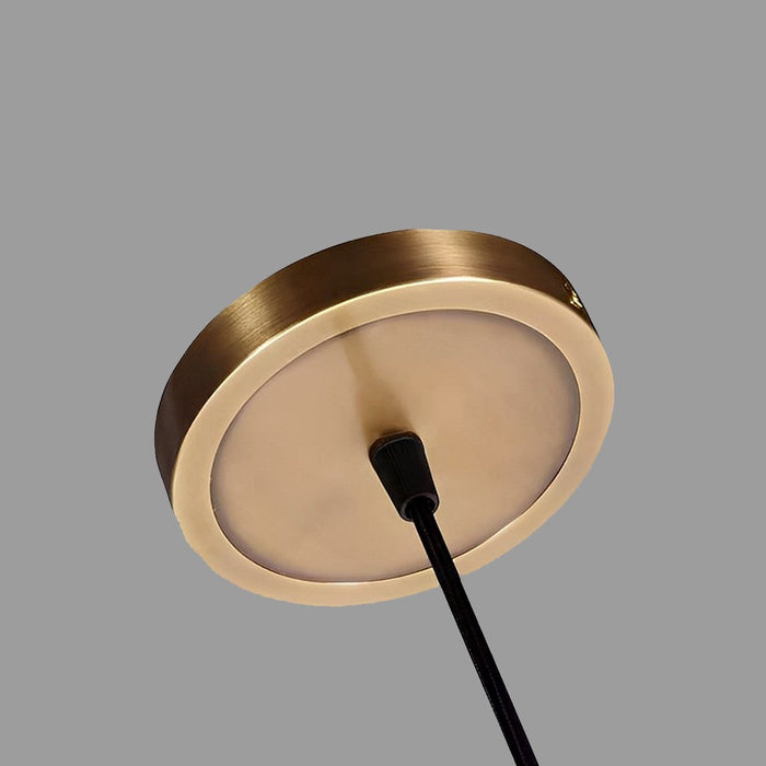 Luxury K9 Crystal Pendant Light, Modern Brass LED Chandelier for Dining Room/Kitchen/Bedroom, Adjustable Hanging Lamp