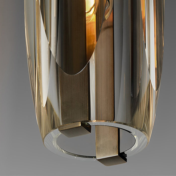 Luxury K9 Crystal Pendant Light, Modern Brass LED Chandelier for Dining Room/Kitchen/Bedroom, Adjustable Hanging Lamp