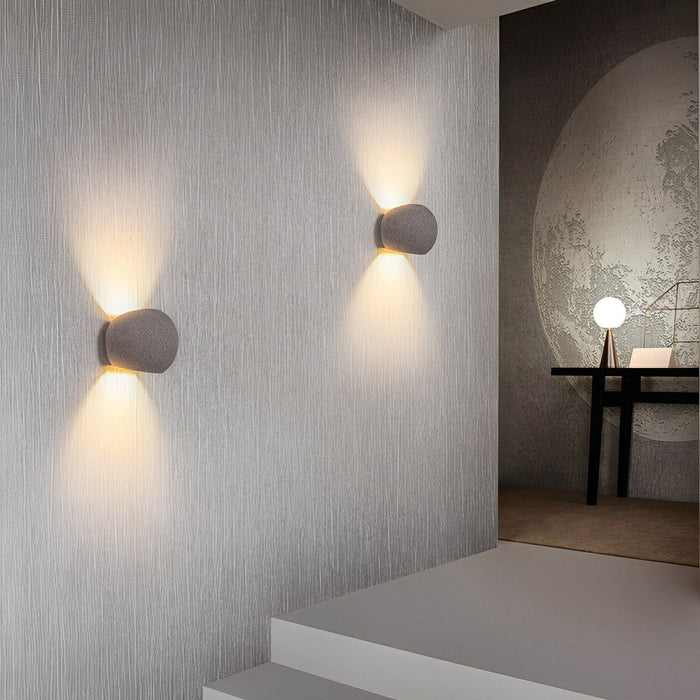 Architectural Cement Dome Up Down LED Wall Sconce, 3 Color Modes, Indoor/Bedroom/Living Room