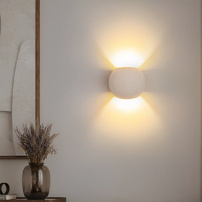 Architectural Cement Dome Up Down LED Wall Sconce, 3 Color Modes, Indoor/Bedroom/Living Room