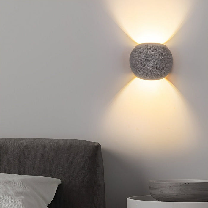 Architectural Cement Dome Up Down LED Wall Sconce, 3 Color Modes, Indoor/Bedroom/Living Room