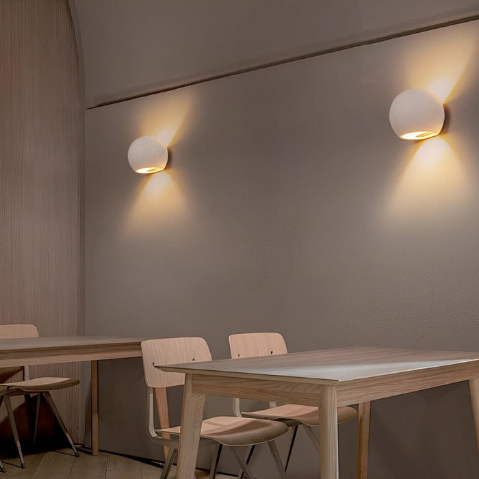 Architectural Cement Dome Up Down LED Wall Sconce, 3 Color Modes, Indoor/Bedroom/Living Room