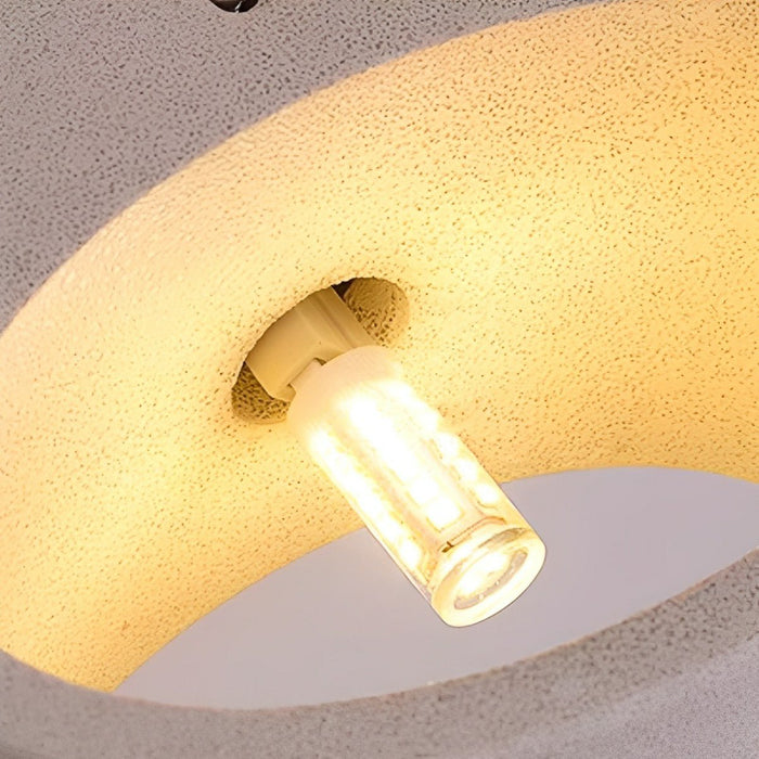 Modern Cement Oval LED Wall Sconce, Up/Down Lighting, 3-Color Temp for Indoor/Bedroom/Living Room