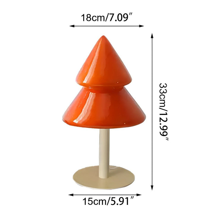 Modern Glass Christmas Tree LED Table Lamp, Dimmable 3 Color Modes, Plug-in/USB Night Light for Bedroom/Living Room