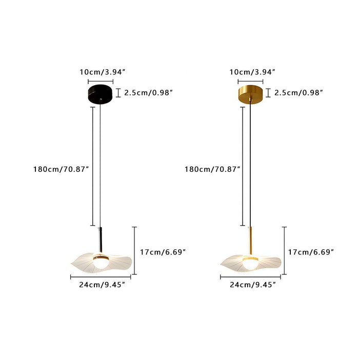 Copper Lotus Leaf LED Pendant Light, Modern Minimalist, Dining Room/Bedroom/Bar