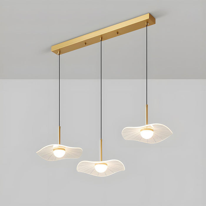 Copper Lotus Leaf LED Pendant Light, Modern Minimalist, Dining Room/Bedroom/Bar