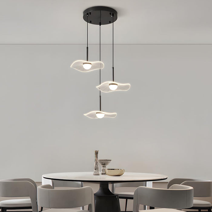 Copper Lotus Leaf LED Pendant Light, Modern Minimalist, Dining Room/Bedroom/Bar