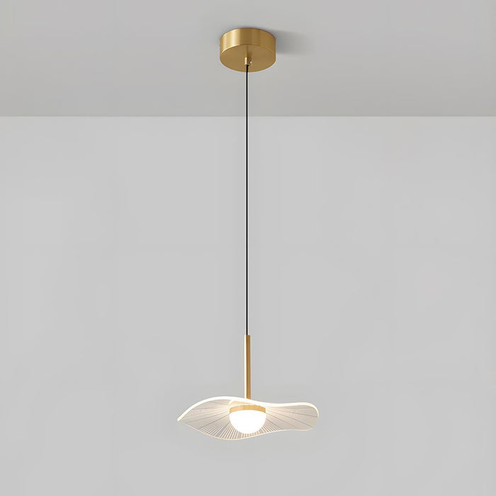 Copper Lotus Leaf LED Pendant Light, Modern Minimalist, Dining Room/Bedroom/Bar