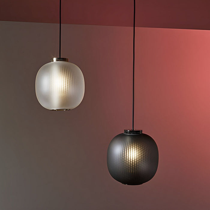 Modern Cream Glass Lantern LED Pendant Light, Indoor Dining Room/Living Room Decor, Adjustable Hanging