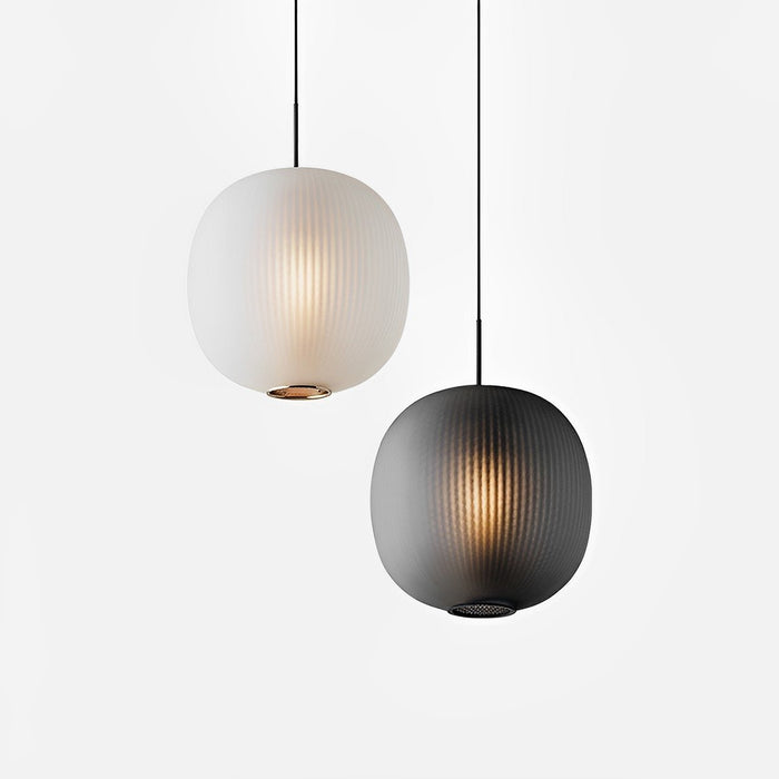 Modern Cream Glass Lantern LED Pendant Light, Indoor Dining Room/Living Room Decor, Adjustable Hanging