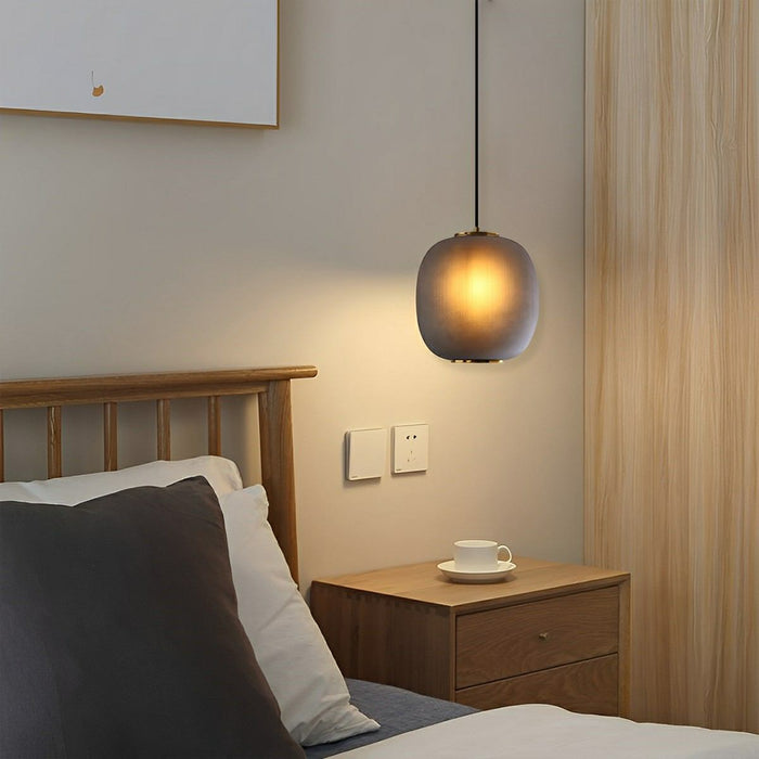Modern Cream Glass Lantern LED Pendant Light, Indoor Dining Room/Living Room Decor, Adjustable Hanging