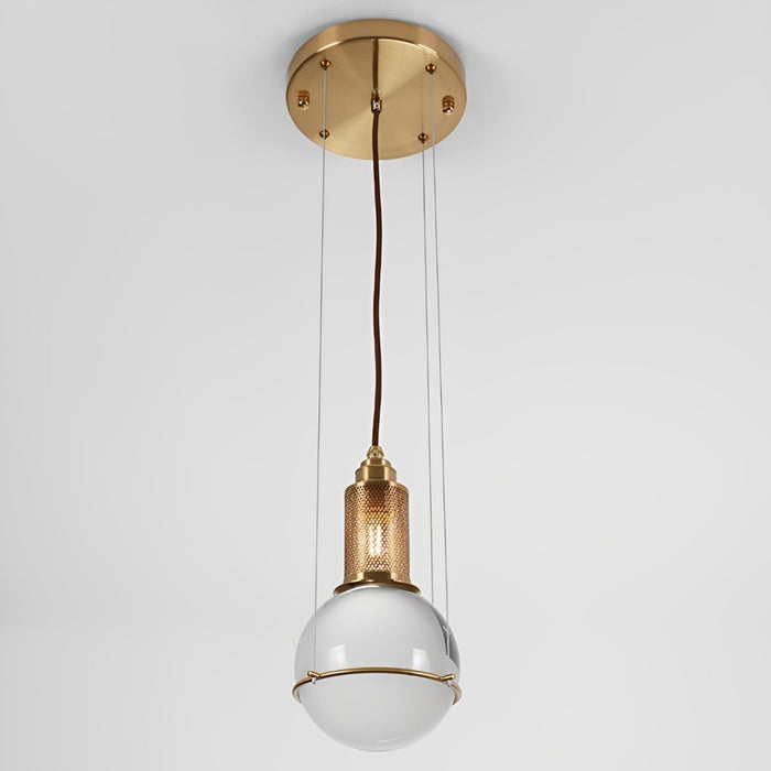 Crystal Globe Pendant Light, Modern LED Ceiling Fixture for Dining Room/Living Room, Adjustable Hanging Lamp