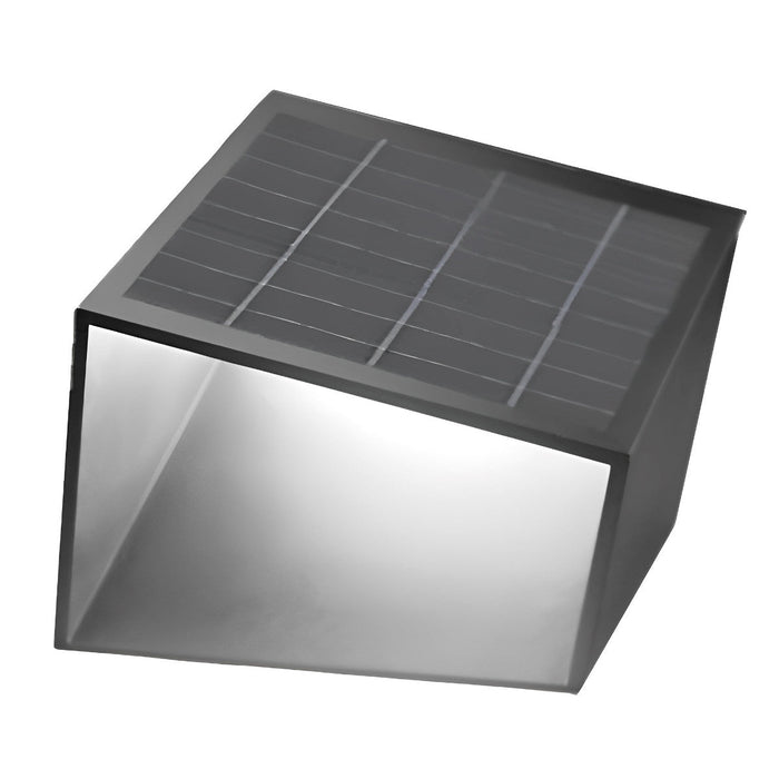 Solar LED Outdoor Post Light, Modern Cube Design, Dusk to Dawn for Garden/Pathway/Patio