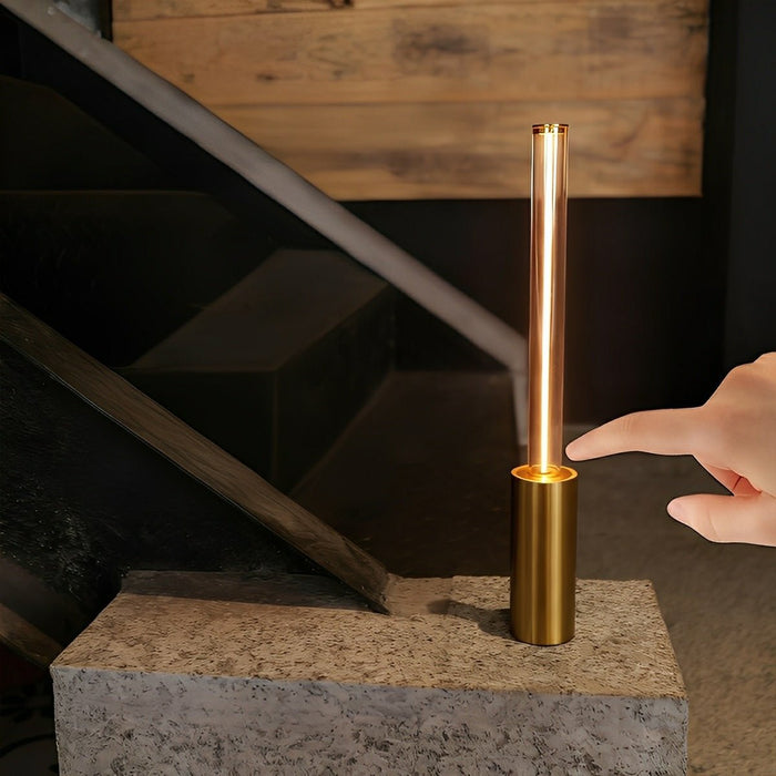 Dimmable LED Table Lamp, Portable Ambient Light, Modern Cylinder, USB-C Rechargeable, Bedside/Dining