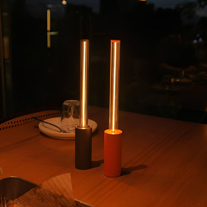 Dimmable LED Table Lamp, Portable Ambient Light, Modern Cylinder, USB-C Rechargeable, Bedside/Dining