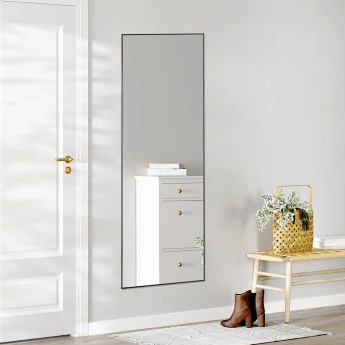 Full Length Mirror, Aluminum Alloy Frame, Explosion-Proof Glass, Standing/Wall Mount for Bedroom/Living Room