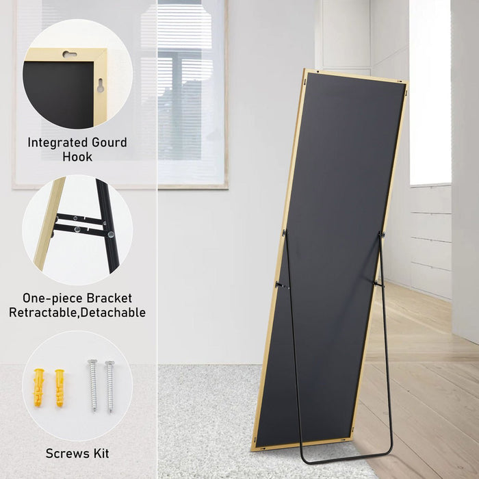 Full Length Mirror, Aluminum Alloy Frame, Explosion-Proof Glass, Standing/Wall Mount for Bedroom/Living Room