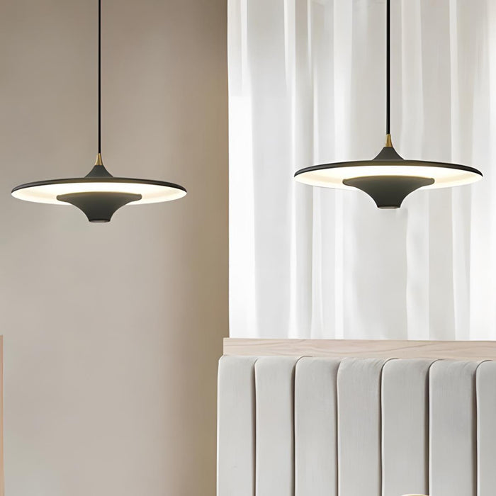 Modern Minimalist LED Pendant Light, Dish Design, Adjustable Hanging, Dining Room/Kitchen/Bedroom