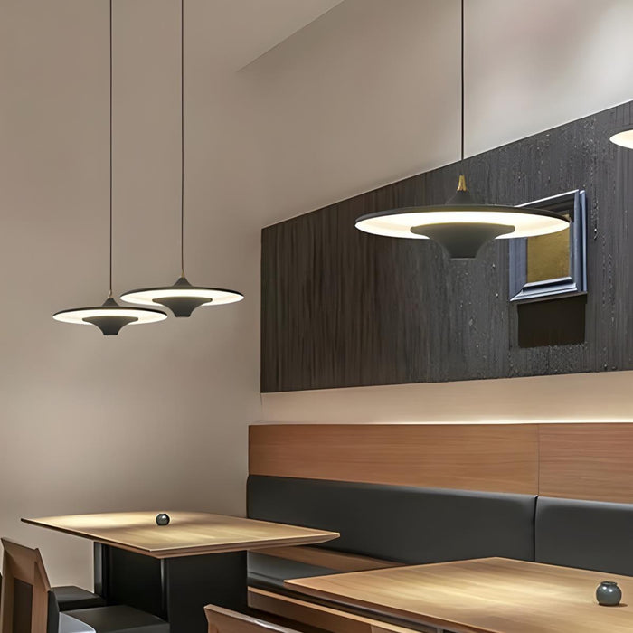 Modern Minimalist LED Pendant Light, Dish Design, Adjustable Hanging, Dining Room/Kitchen/Bedroom