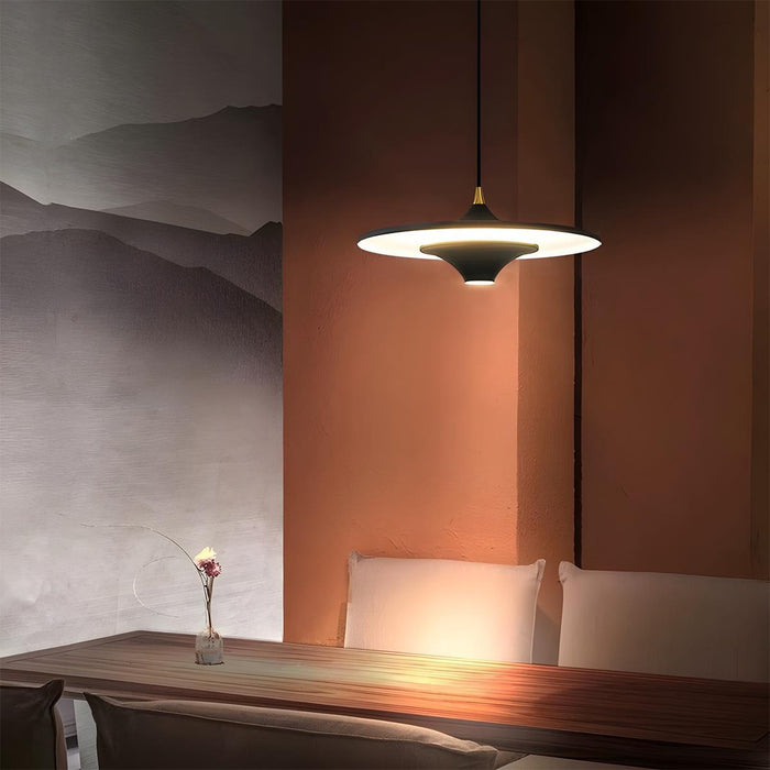 Modern Minimalist LED Pendant Light, Dish Design, Adjustable Hanging, Dining Room/Kitchen/Bedroom