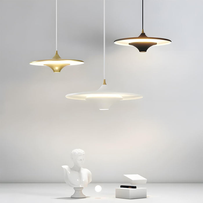 Modern Minimalist LED Pendant Light, Dish Design, Adjustable Hanging, Dining Room/Kitchen/Bedroom