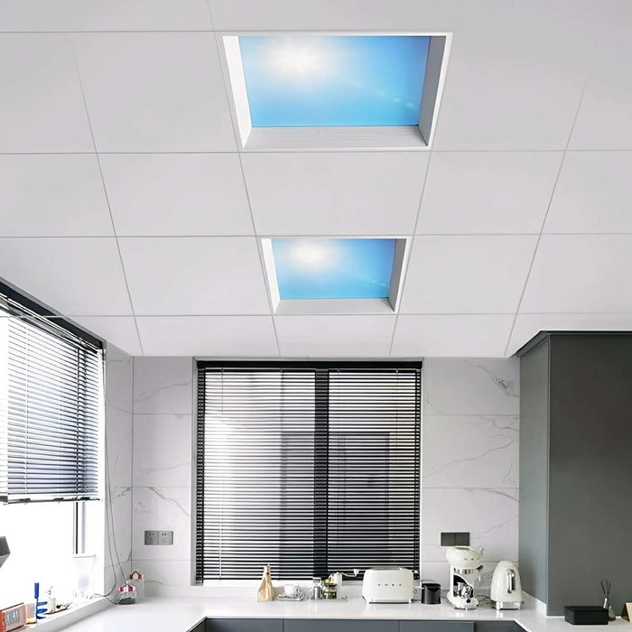 Modern LED Ceiling Light, Dimmable Sky Effect, Flush Mount, Low Profile for Living Room/Bedroom/Kitchen