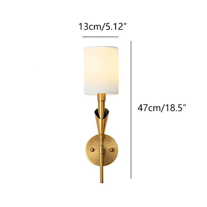 Modern Indoor Wall Sconce, White Fabric Shade, LED G9, Dimmable Wall Lamp for Bedroom/Living Room/Hallway