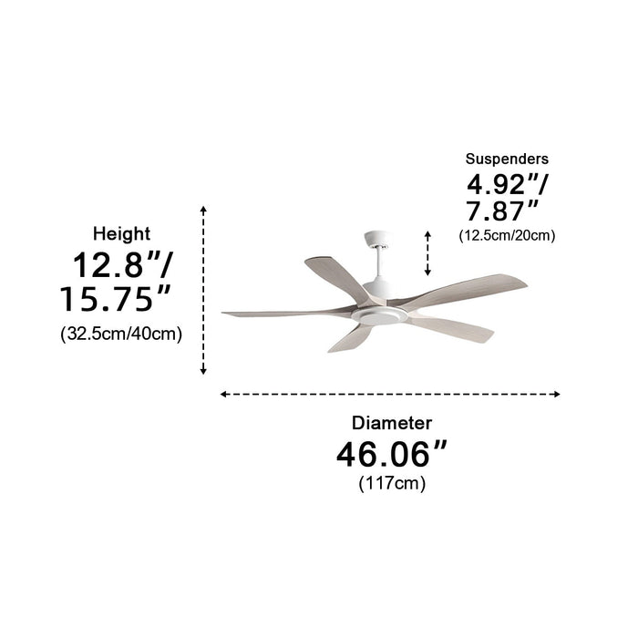 DC Motor 6-Speed Reverse Ceiling Fan, Modern Industrial Design, Quiet Operation for Living Room/Bedroom