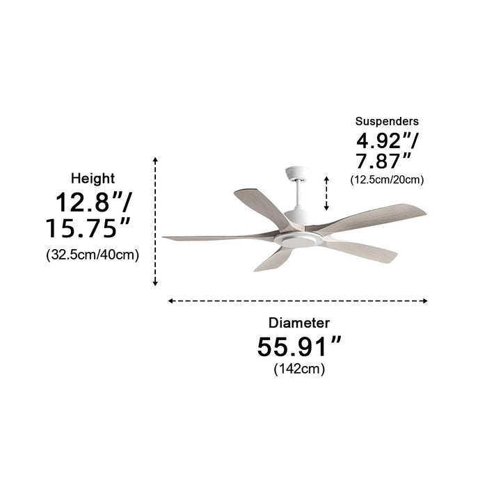 DC Motor 6-Speed Reverse Ceiling Fan, Modern Industrial Design, Quiet Operation for Living Room/Bedroom