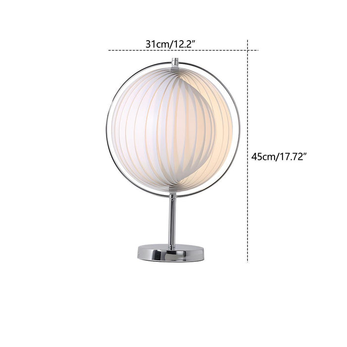 Mid Century Modern Pleated Globe LED Floor Lamp, Warm White, Iron/Acrylic, Living Room/Bedroom