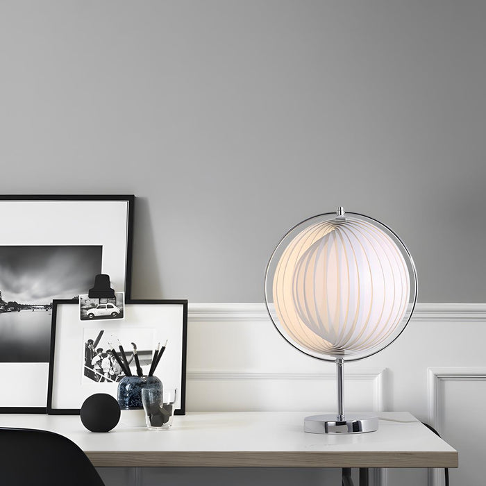 Mid Century Modern Pleated Globe LED Floor Lamp, Warm White, Iron/Acrylic, Living Room/Bedroom