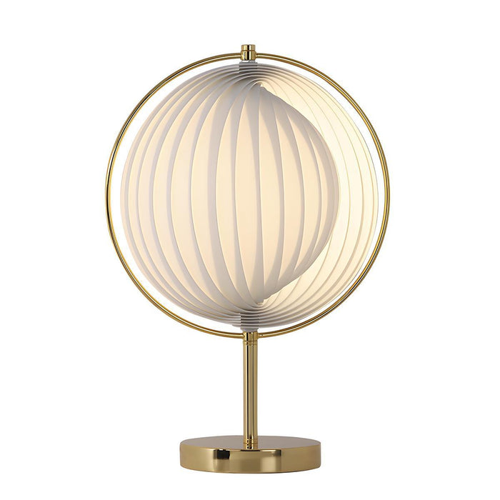 Mid Century Modern Pleated Globe LED Floor Lamp, Warm White, Iron/Acrylic, Living Room/Bedroom