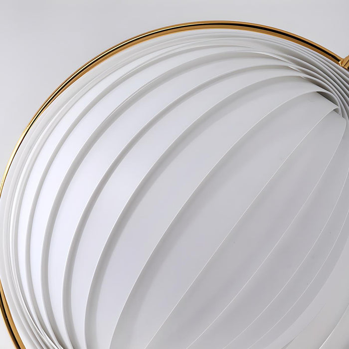 Mid Century Modern Pleated Globe LED Floor Lamp, Warm White, Iron/Acrylic, Living Room/Bedroom